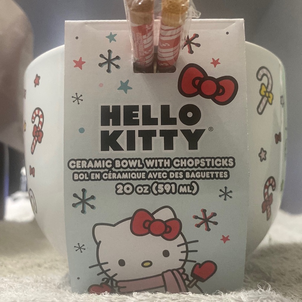 🎄Helloo Kitty Bowl with chop sticks🎄